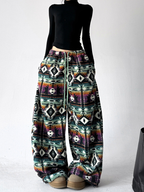 Oversized Fair Isle Stripe Sherpa Pants