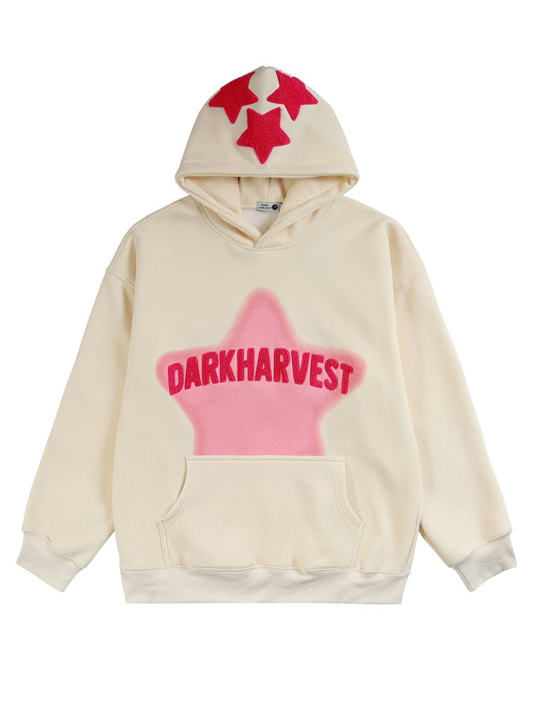 DARKHARVEST Letter Puff Print Hoodie