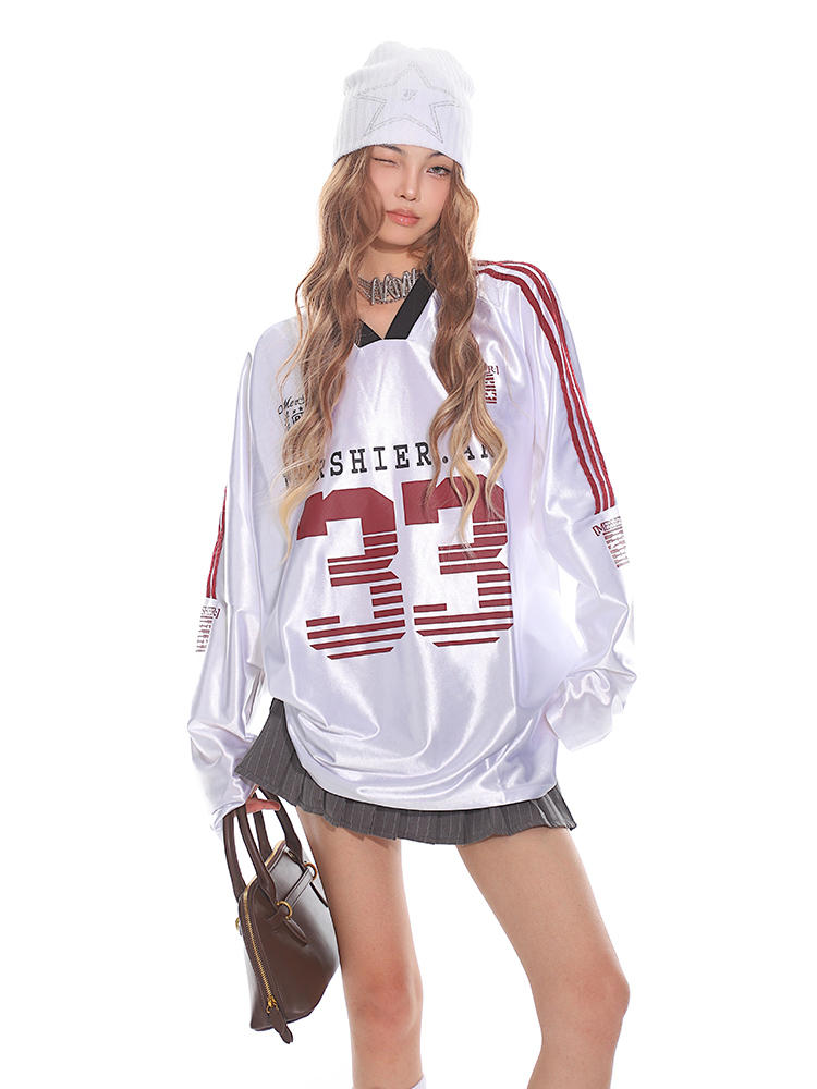 Retro Hockey Raglan Long Sleeve Jersey Tee