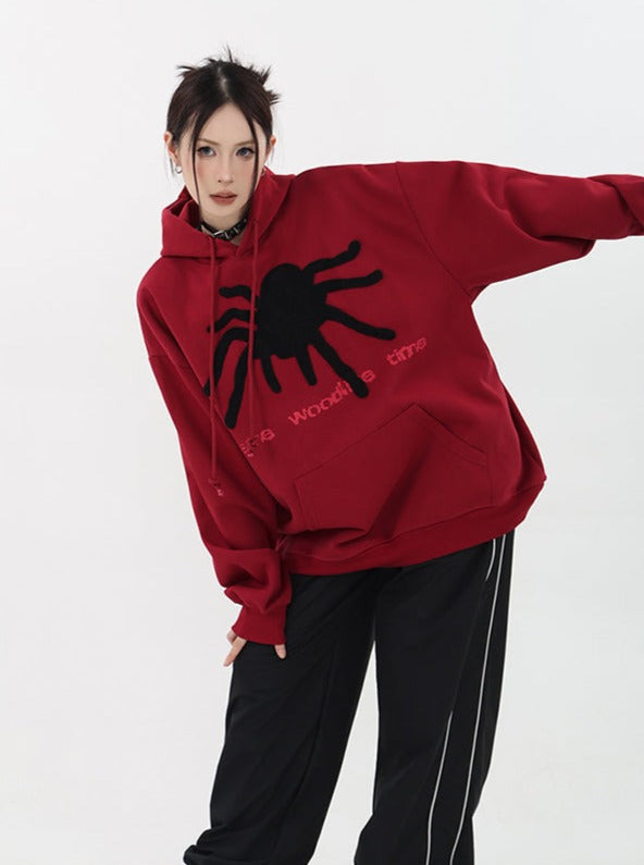 Spider Puff Print Hoodie