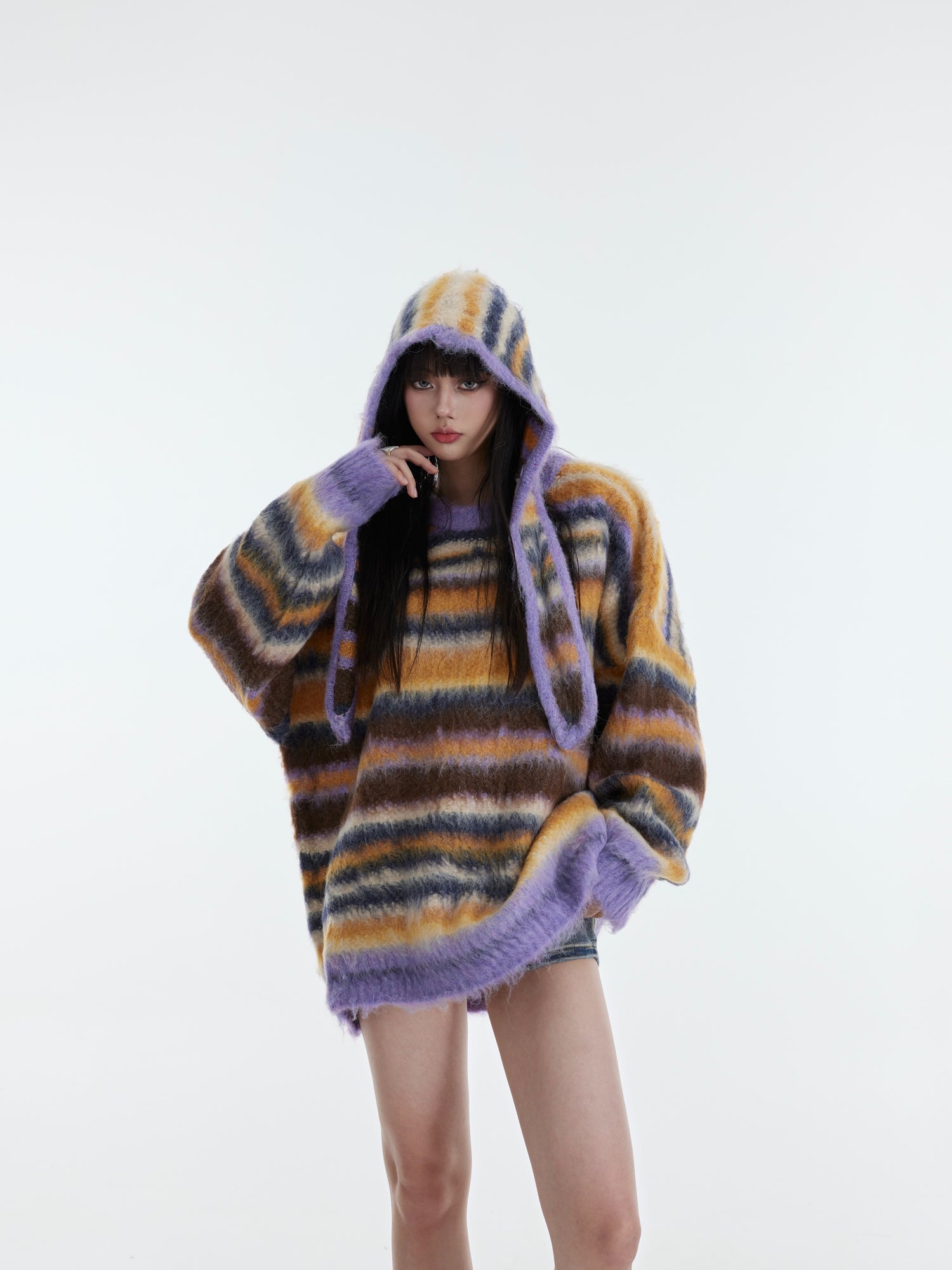 Striped Dopamine Plush Knit Sweater