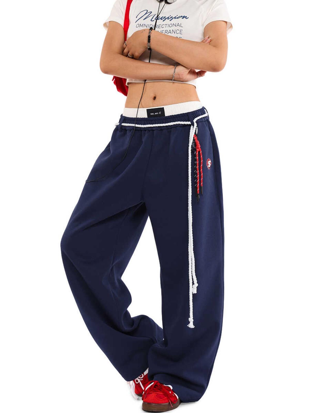 Vintage Drawstring Jogger Pants