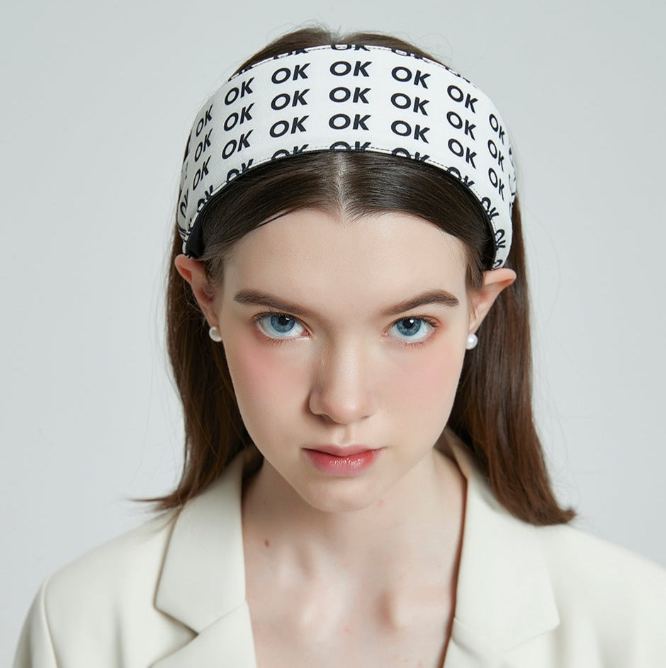 OK Letter Print Headband