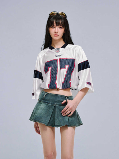 Retro Cropped Quick-Dry Jersey Tee