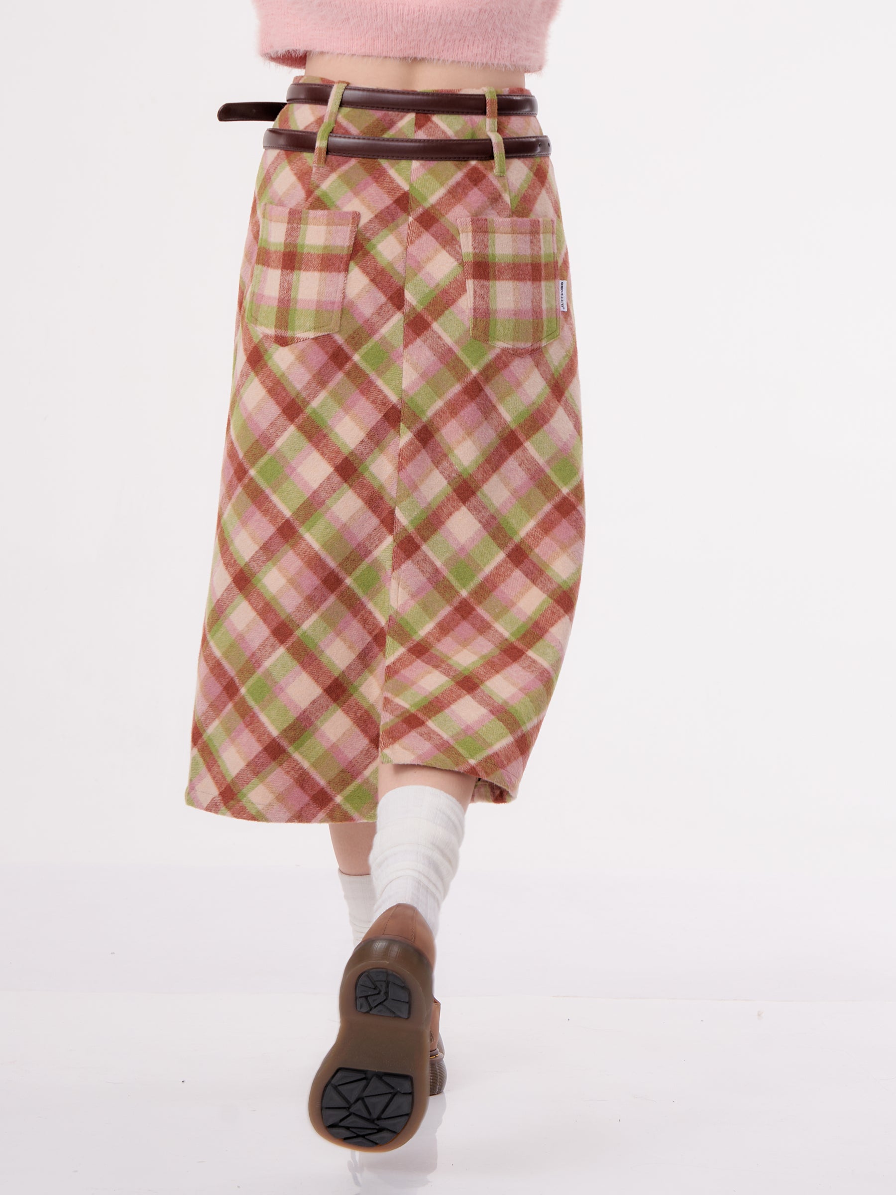 Midi Checkered Skirt