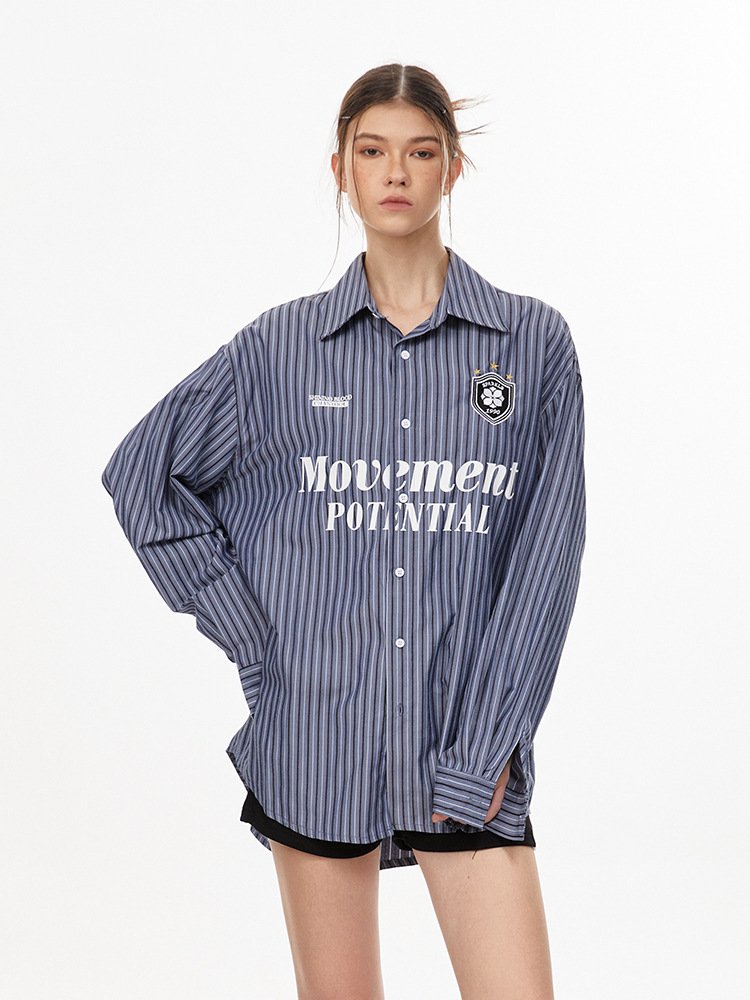 Blokette Vertical Stripe Long Sleeve Jersey Shirt