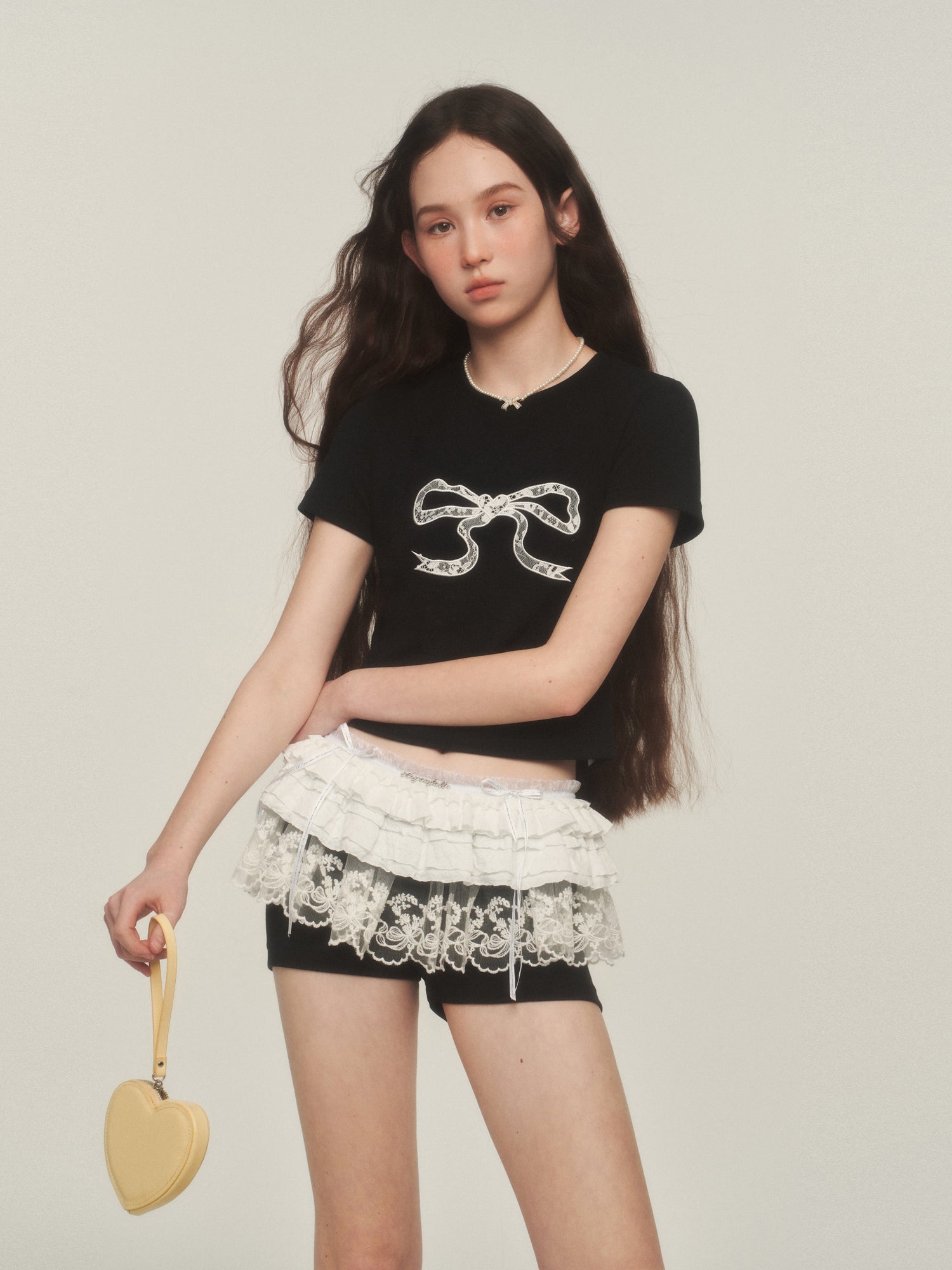 Lace Bow Tie Tee