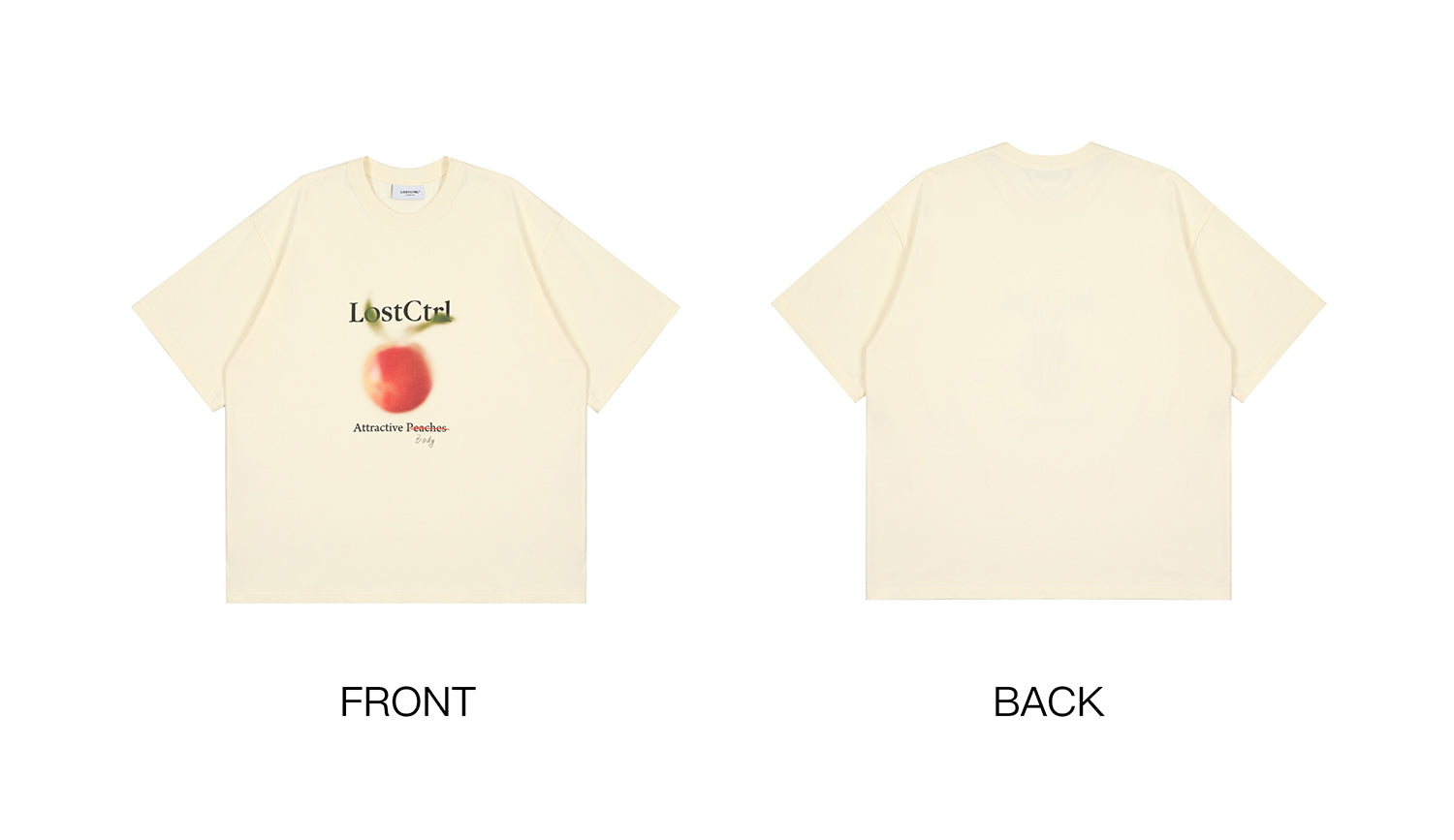 LOSTCTRL ピーチプリントTシャツ