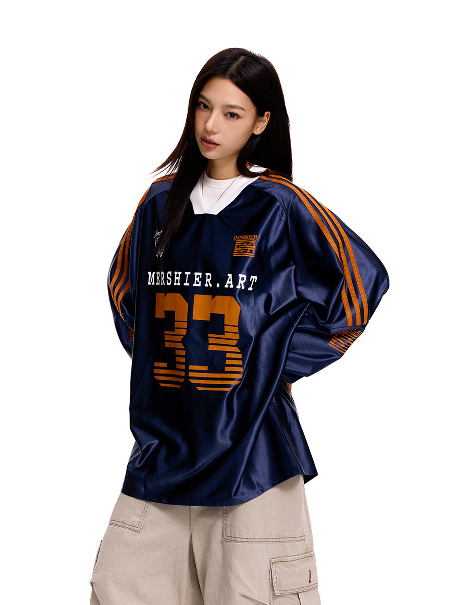 Retro Hockey Raglan Long Sleeve Jersey Tee