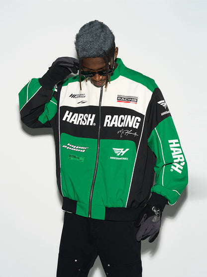 Colorblock Motorcycle Racing Jacket