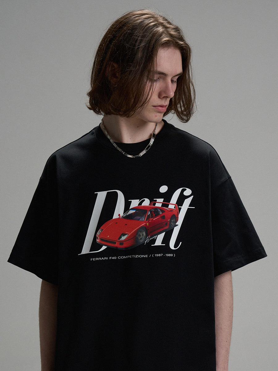 LOSTCTRL Ferrari F40 Logo Print Tee