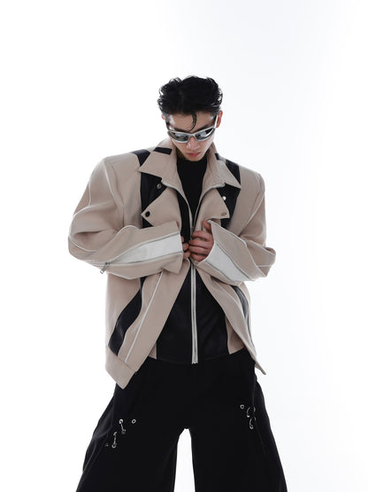 ArguE CulturE Deconstructed PU Patchwork Jacket