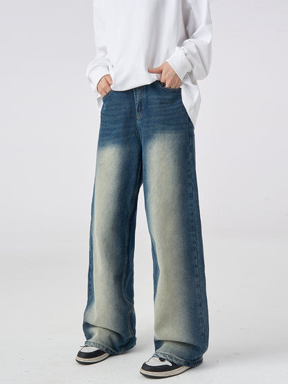 Vintage Washed Wide-Leg Denim