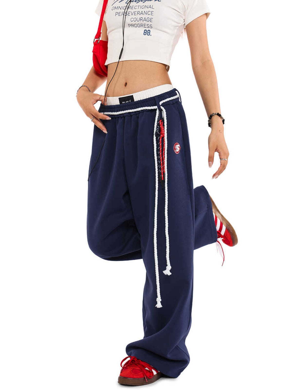 Vintage Drawstring Jogger Pants