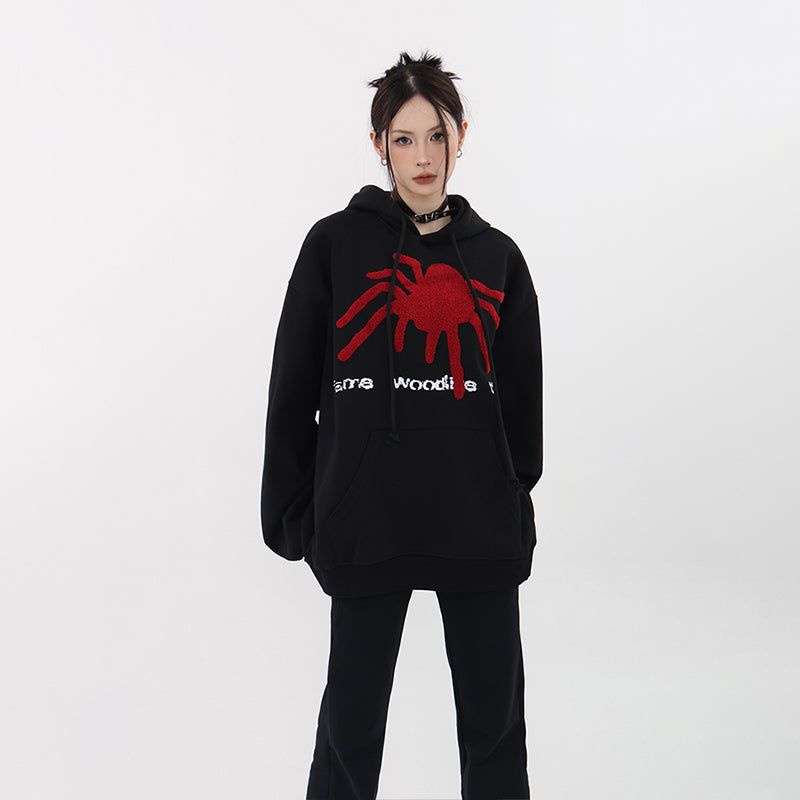 Spider Puff Print Hoodie