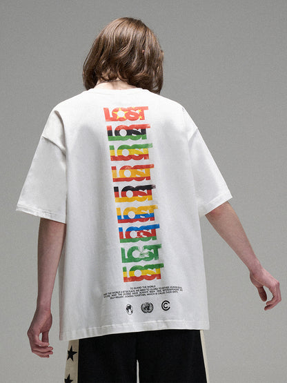 LOSTCTRL LOVE AND PEACE プリントTシャツ