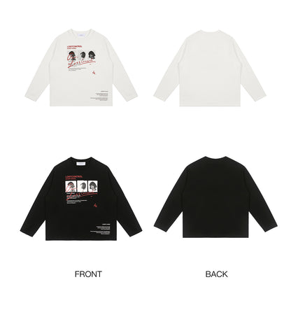 LOSTCTRL LOOK AT ME Print Long Sleeve Tee