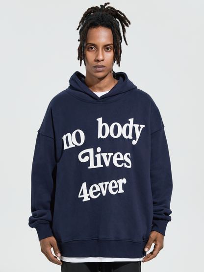 4ever Letter Puff Print Hoodie