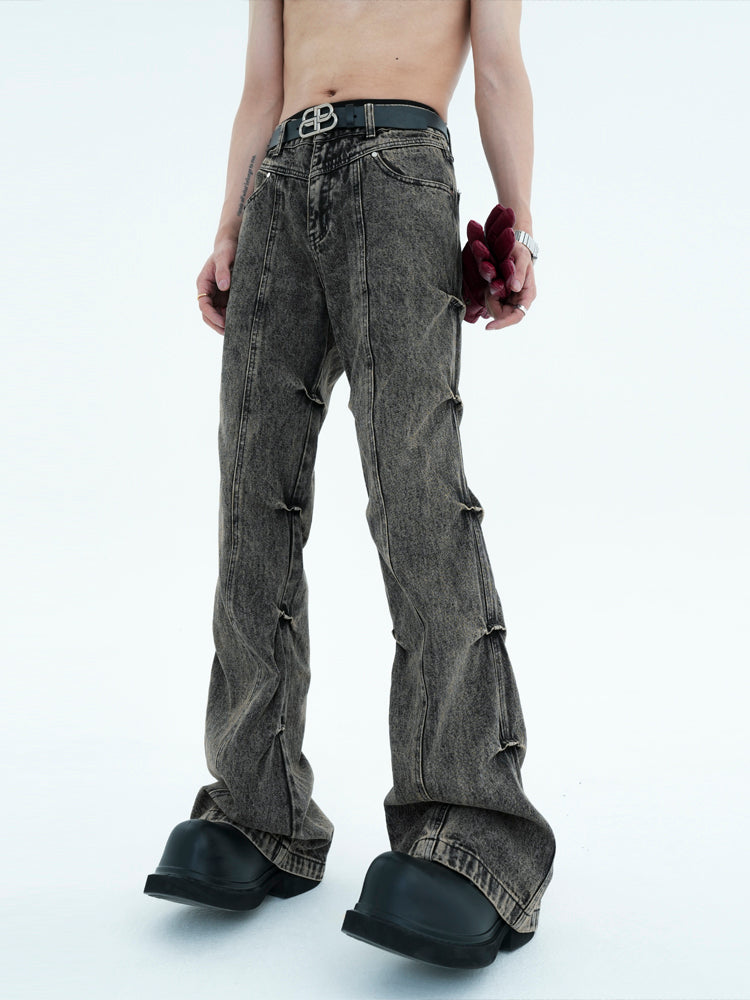 Wasteland style Pleated Denim