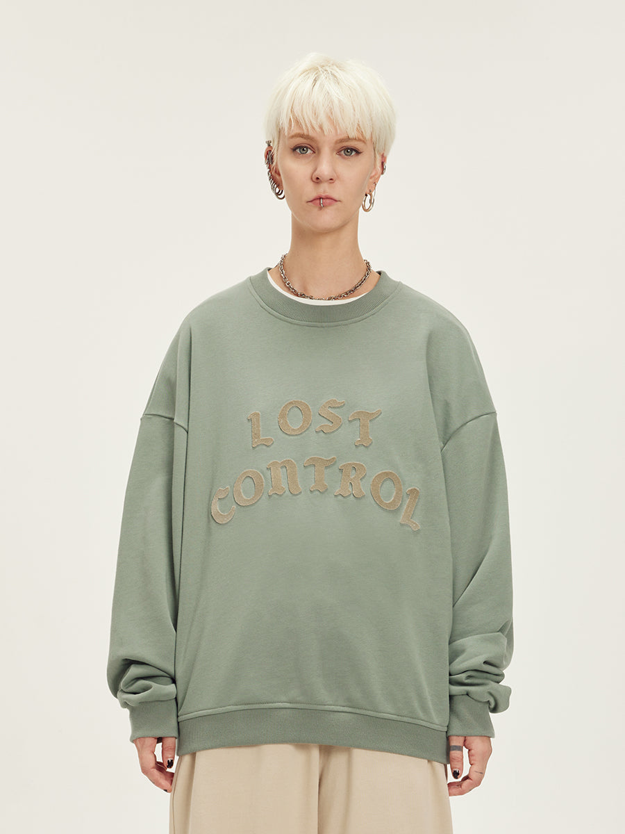 LOSTCTRL Embroidered Logo Print Sweatshirt