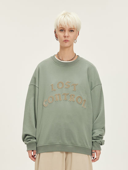 LOSTCTRL Embroidered Logo Print Sweatshirt