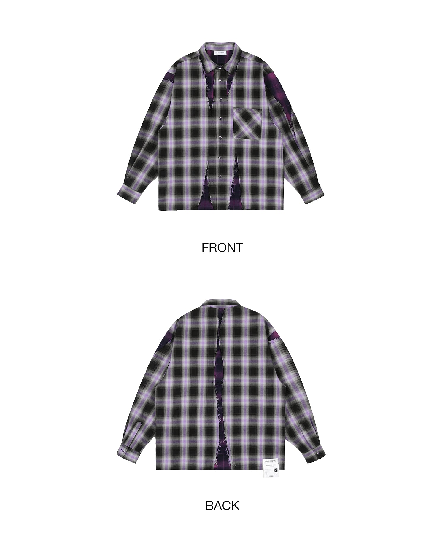 LOSTCTRL Distressed Plaid Long Sleeve Shirt