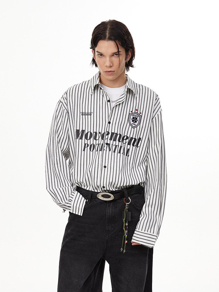 Blokette Vertical Stripe Long Sleeve Jersey Shirt