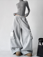 Fleece-Lined Lace Cargo Sweatpants