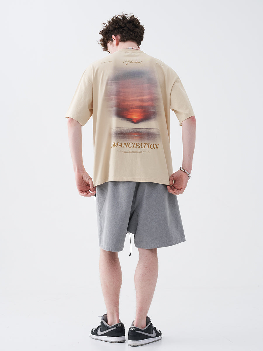 Sunset Print Handwritten Letter Tee