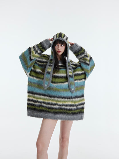 Striped Dopamine Plush Knit Sweater