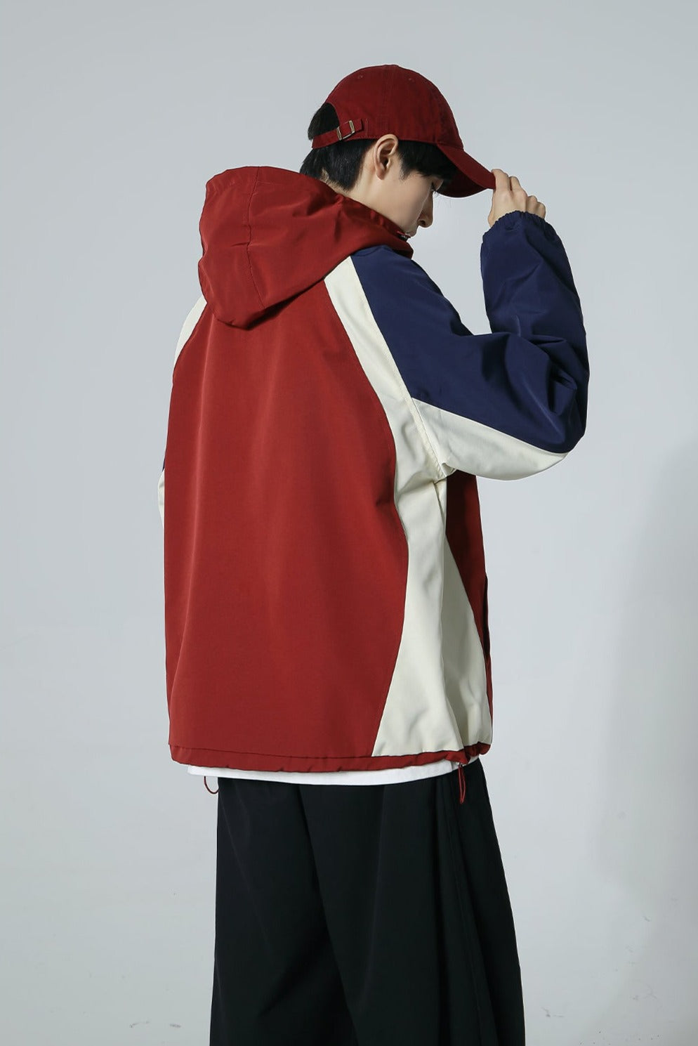 CATTEE Color Block Baseball Hooded Jacket