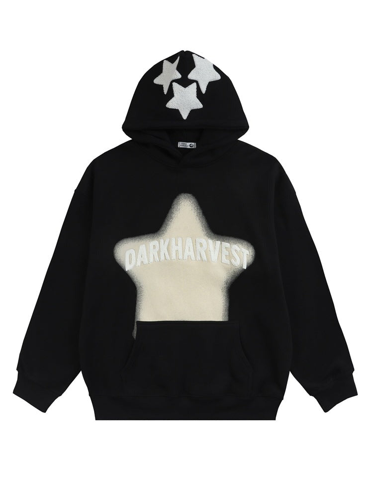 DARKHARVEST Letter Puff Print Hoodie