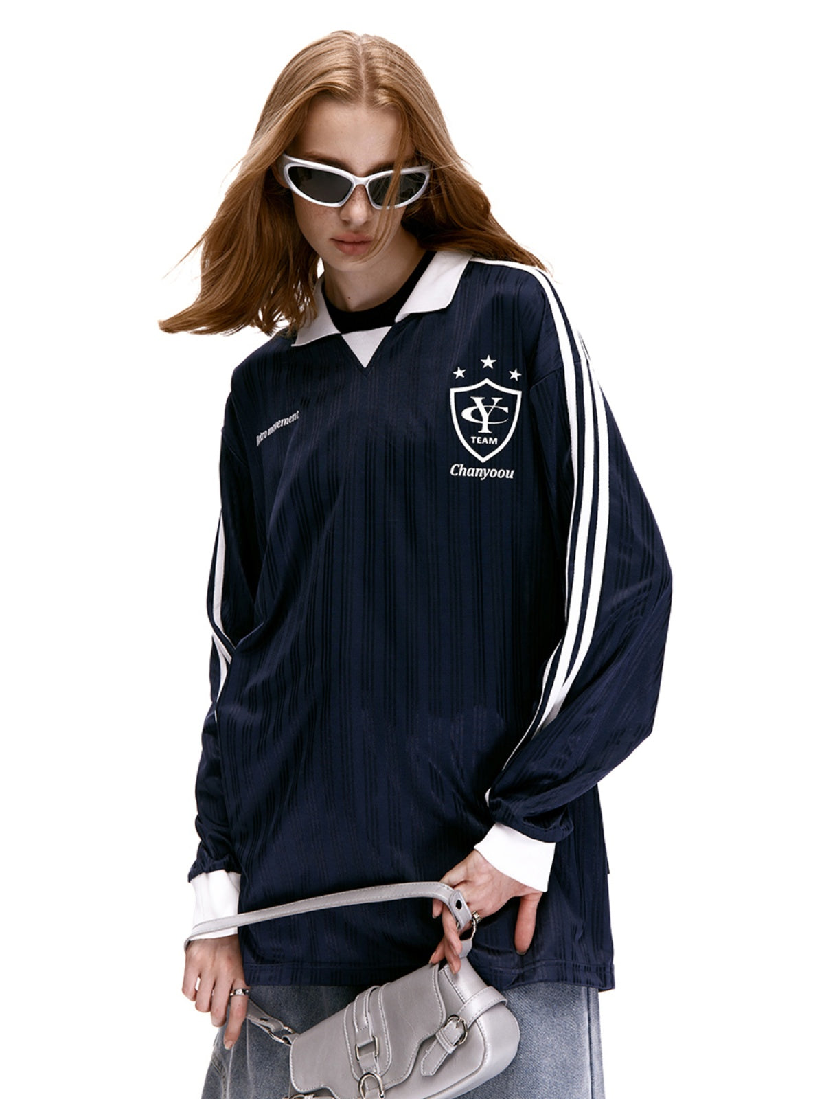 Retro Blockcore Striped Jersey Sweatshirt