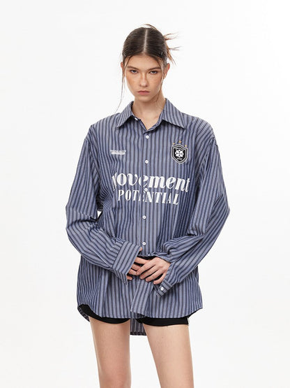 Blokette Vertical Stripe Long Sleeve Jersey Shirt