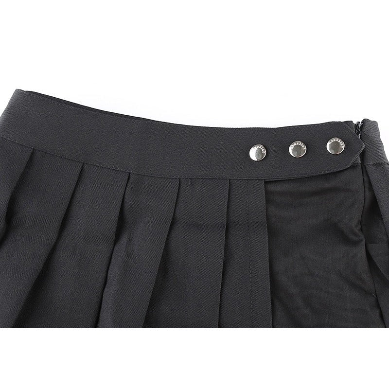 Irregular Pleated Mini Skirt