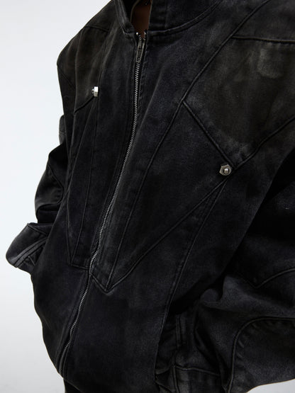 ArguE CulturE Distressed Metal Button Denim Jacket