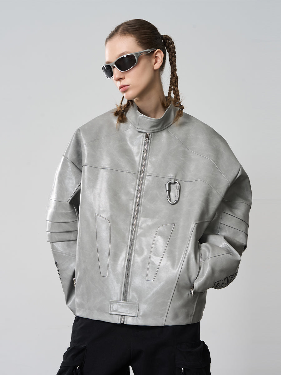 Harsh and Cruel Matte Deconstructed Patchwork Faux Leather Jacket