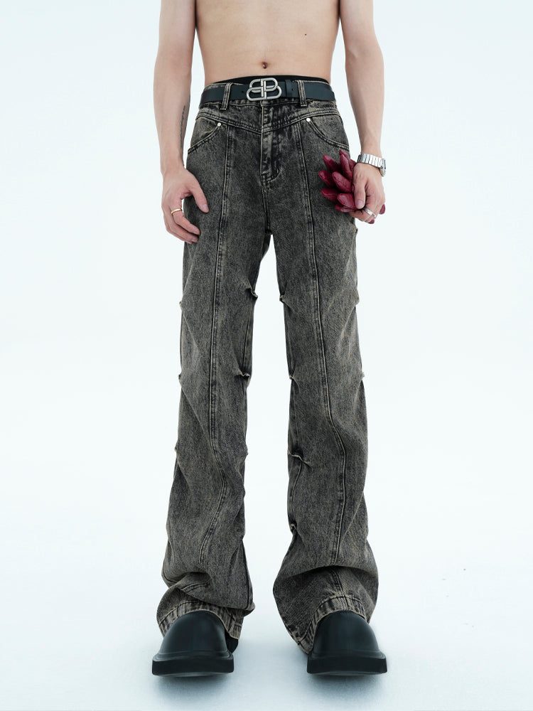 Wasteland style Pleated Denim