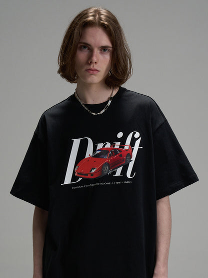 LOSTCTRL Ferrari F40 Logo Print Tee