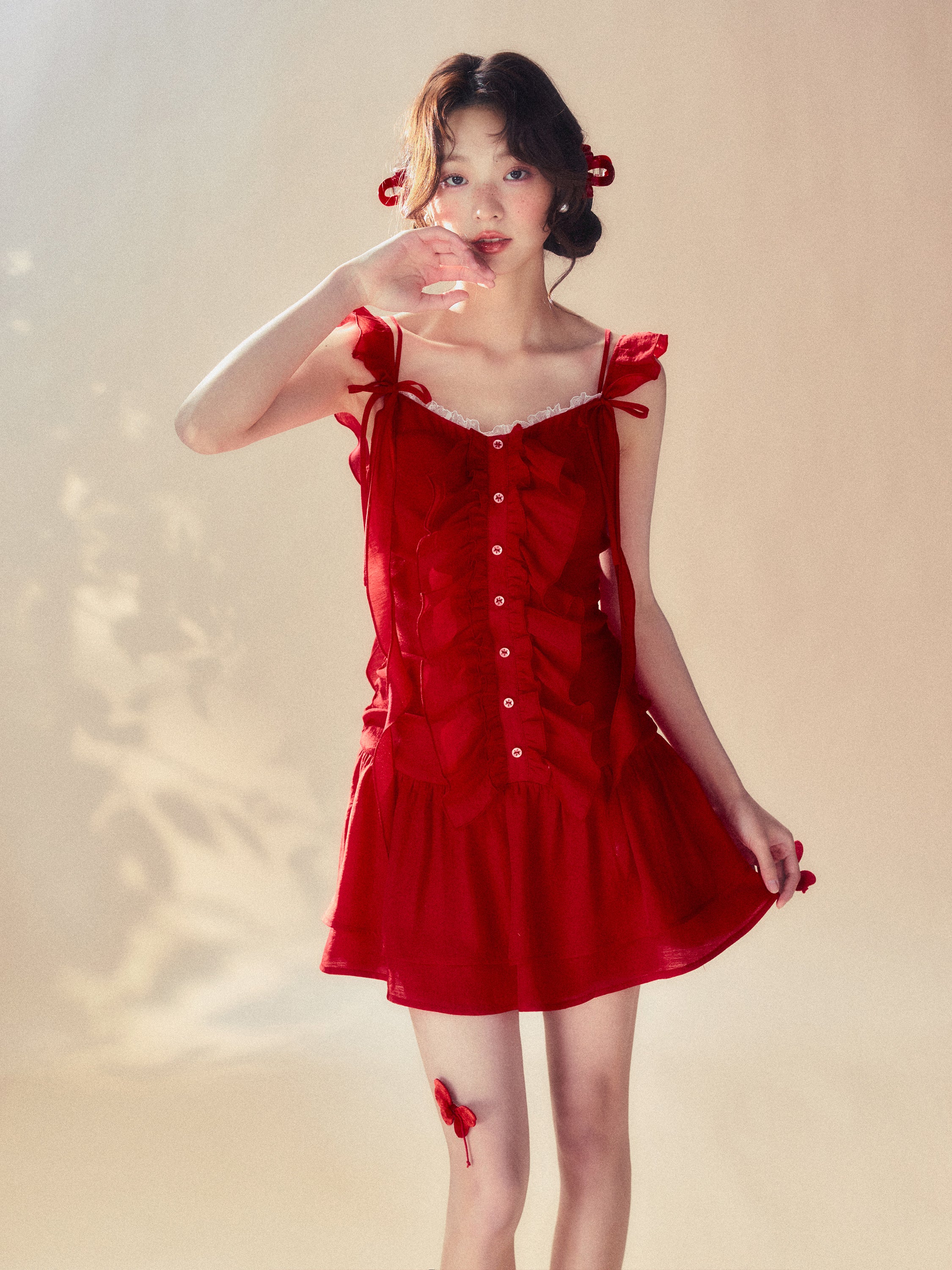 &quot;Passionate Summer Romance&quot; Red Cami Dress