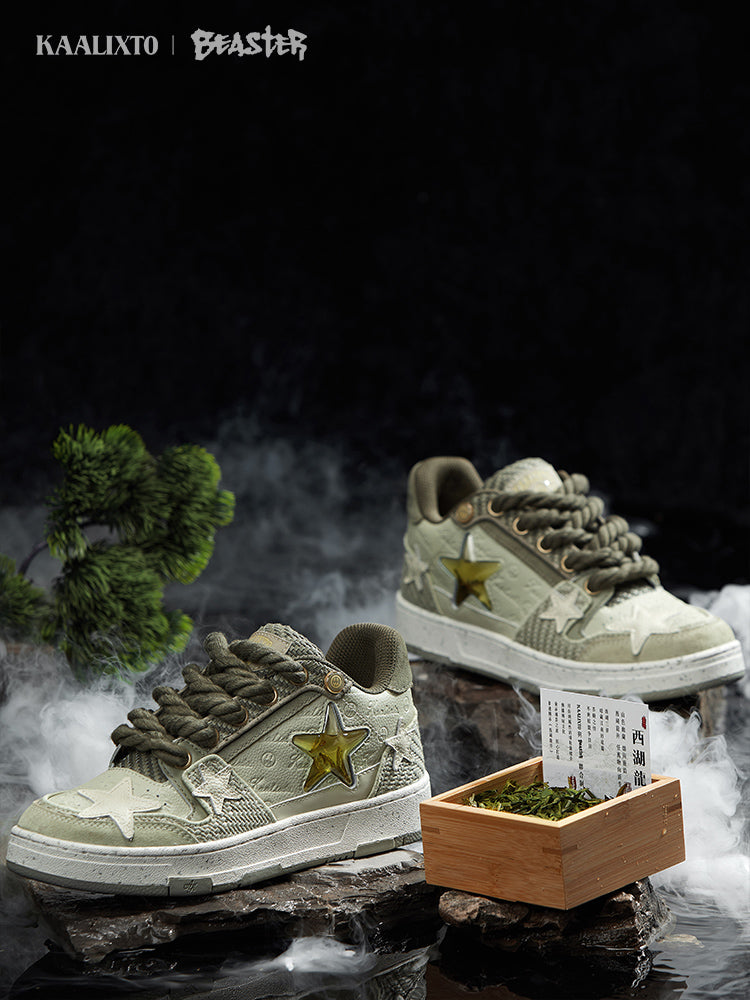 KAALIXTO Matcha Green Star Sneakers