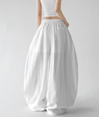 Linen-Blend Wide Leg Pants - CT66119