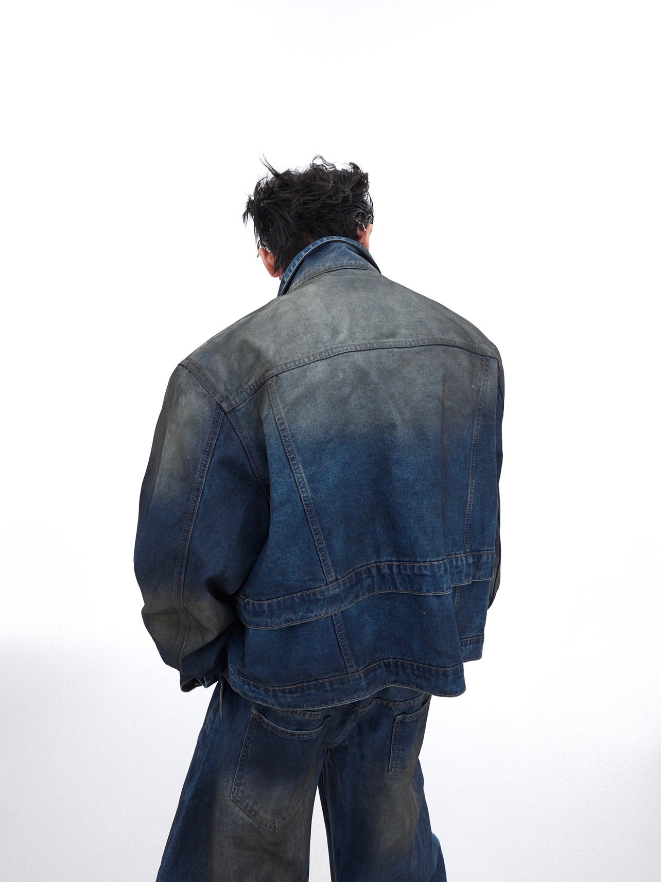 Deconstructed Double-Layer Denim Jacket