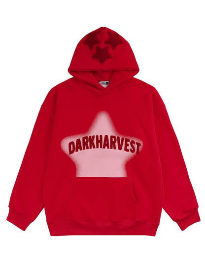 DARKHARVEST Letter Puff Print Hoodie