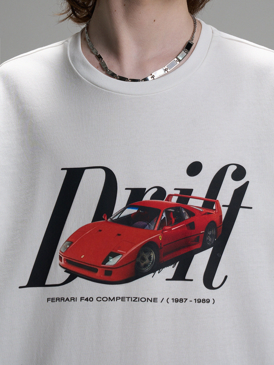 LOSTCTRL Ferrari F40 Logo Print Tee