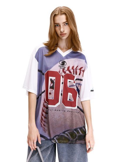 Retro Number 06 Print Jersey Tee