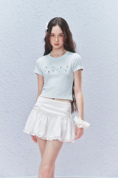 Vintage Ribbon Bow Mini Skirt