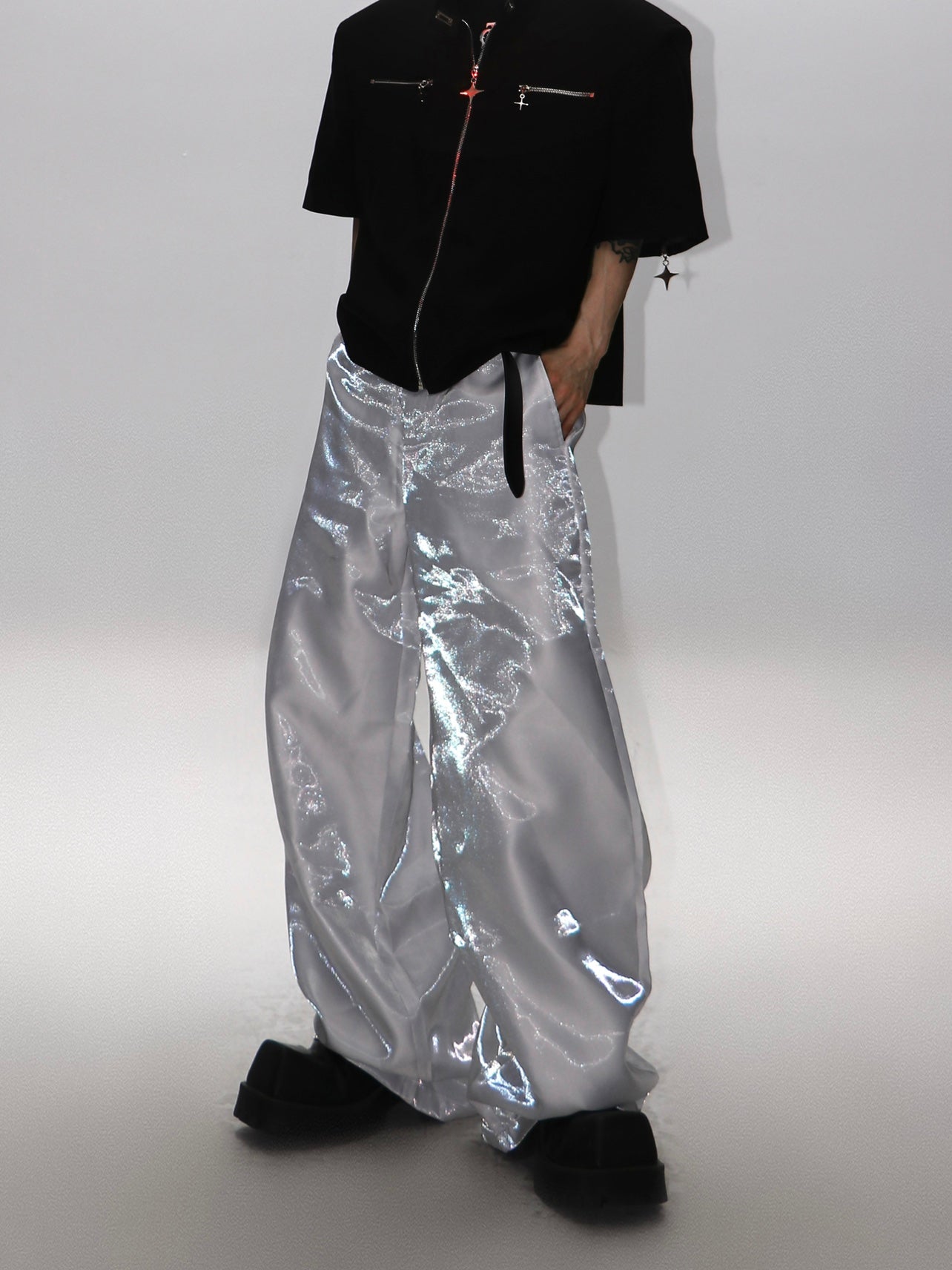 ArguE CulturE Liquid High-Shine Drapey Trousers