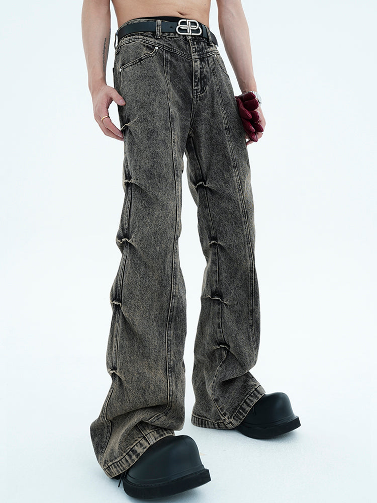 Wasteland style Pleated Denim