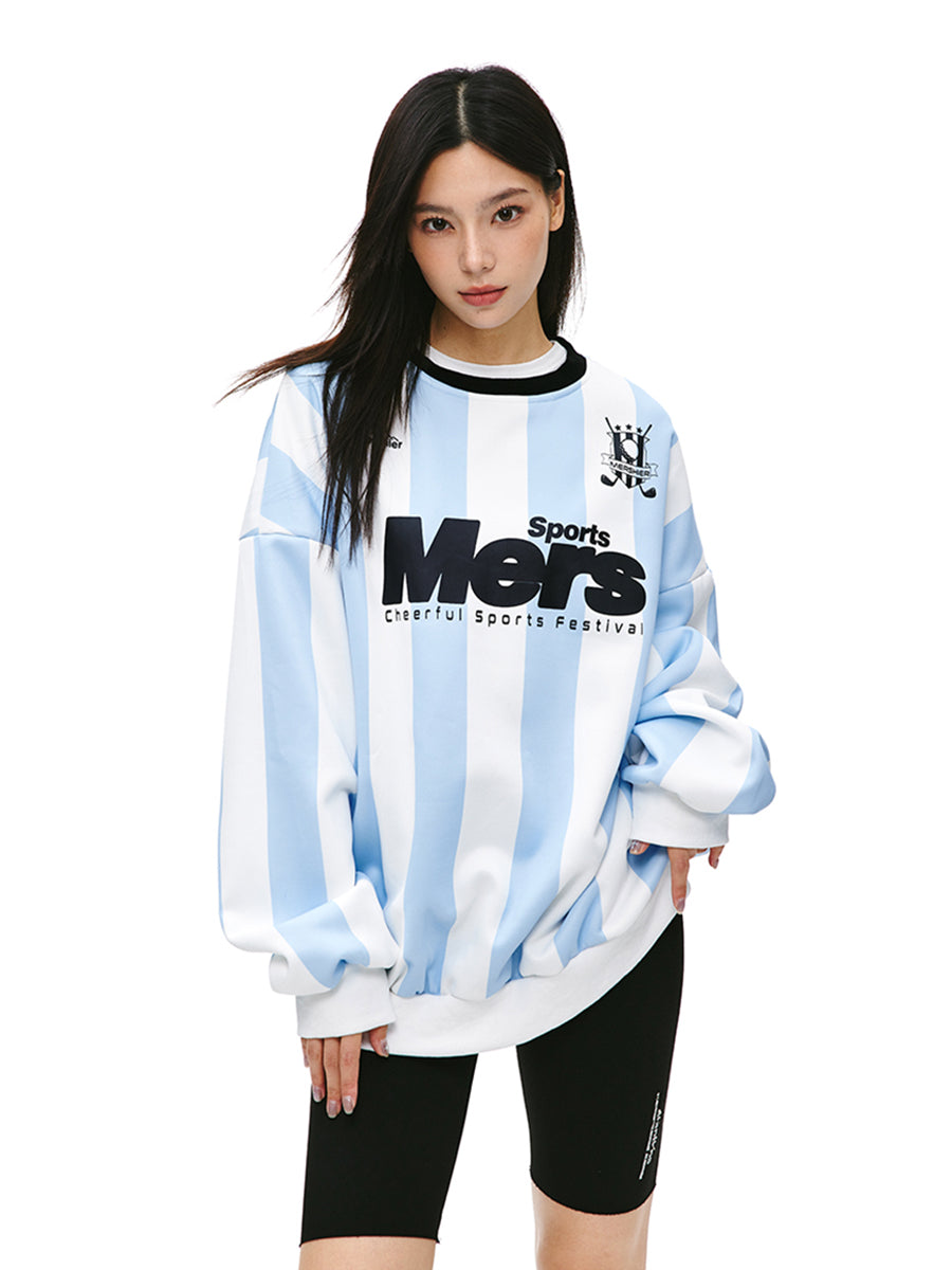 Vintage Stripe Sports Jersey Long Sleeve Sweatshirt